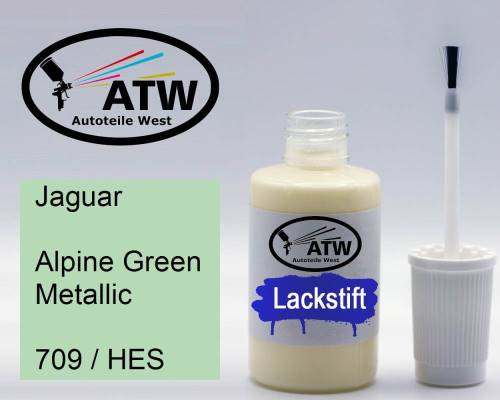 Jaguar, Alpine Green Metallic, 709 / HES: 20ml Lackstift, von ATW Autoteile West.